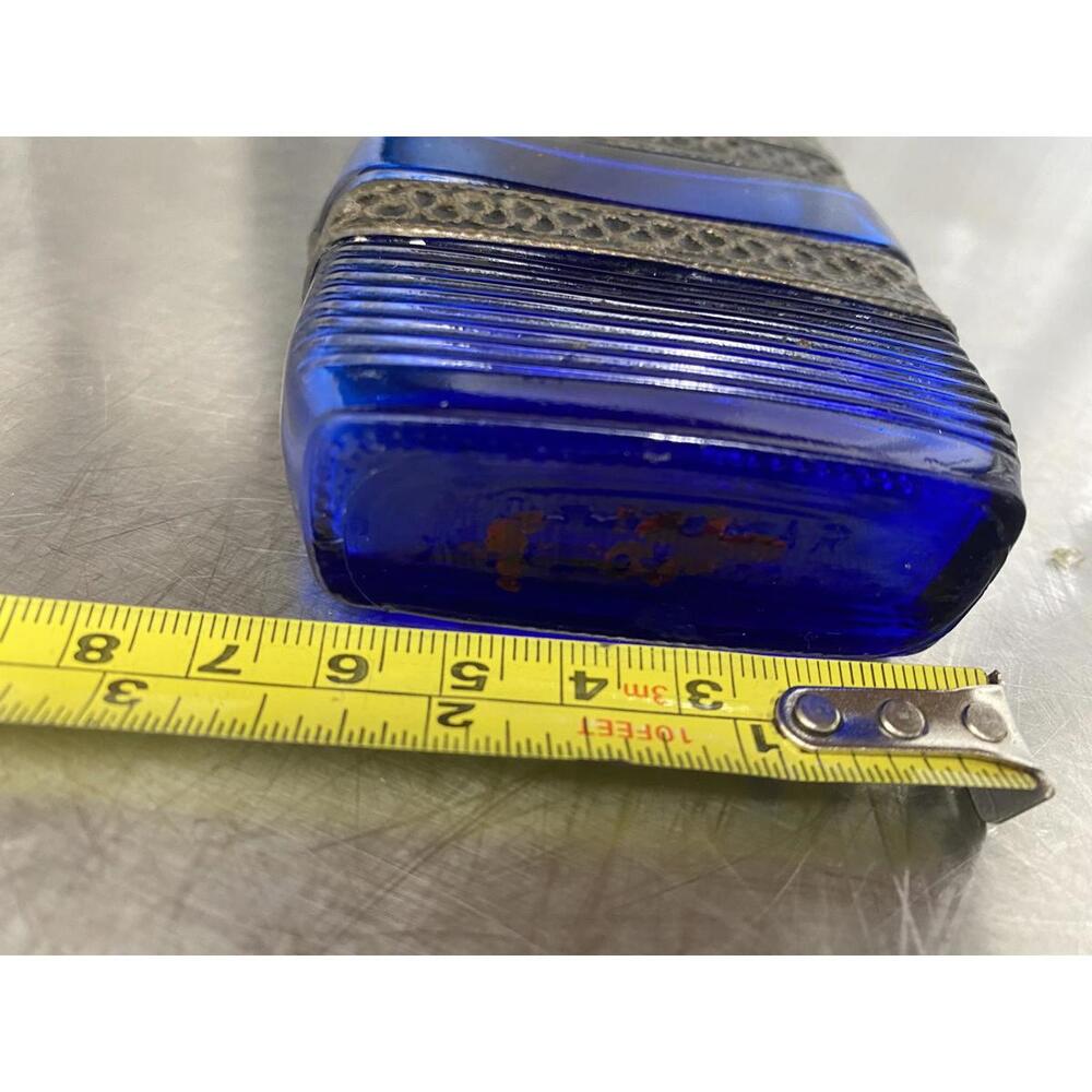 Cobalt Blue Glass Moroccan Perfume Bottle *SUMMER SALE* / Embossed /Spectacular - Picture 5 of 6